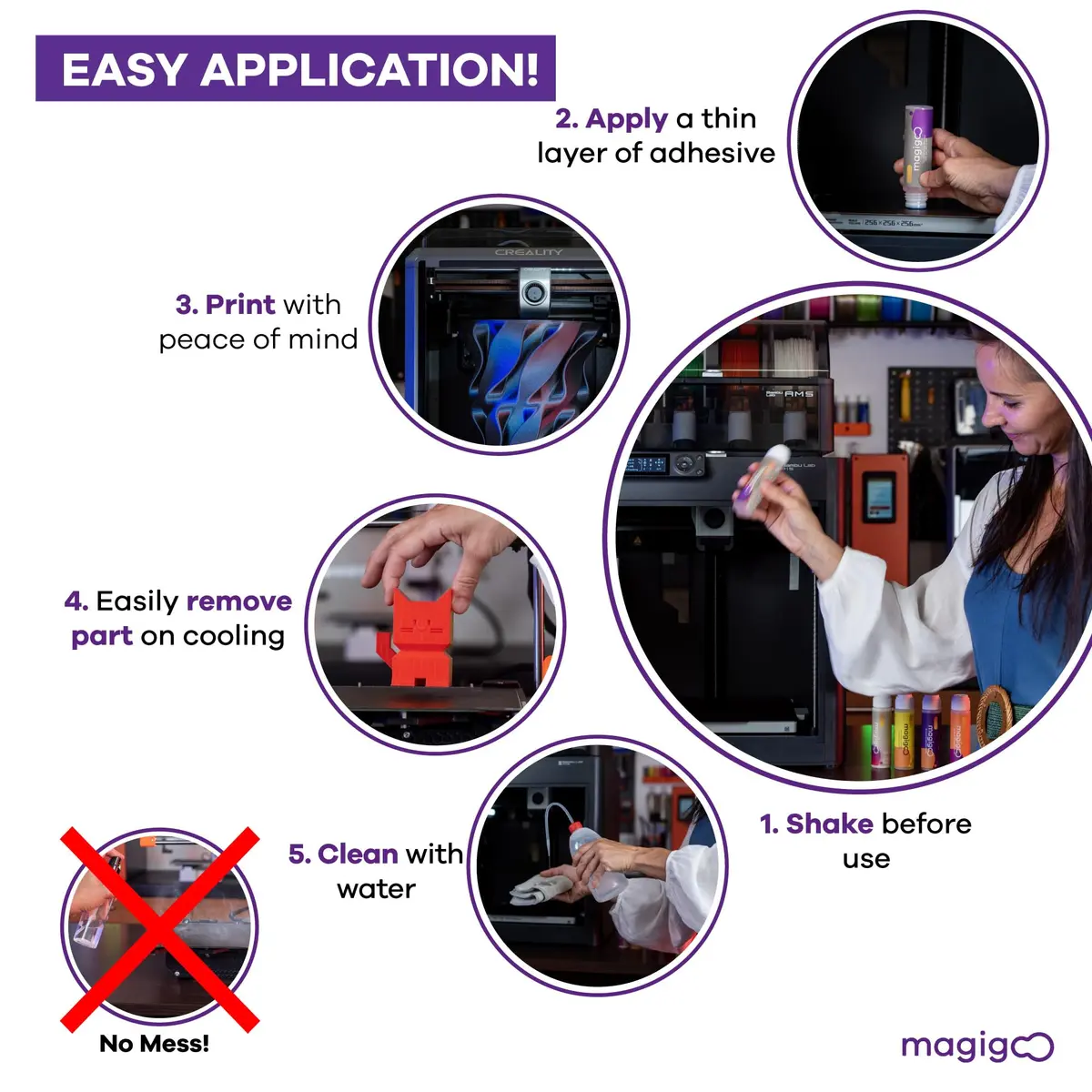 Magigoo Polypropylene 3D Printer Bed Adhesive Glue | Strong Bond, Easy Release, 50mL - view 3