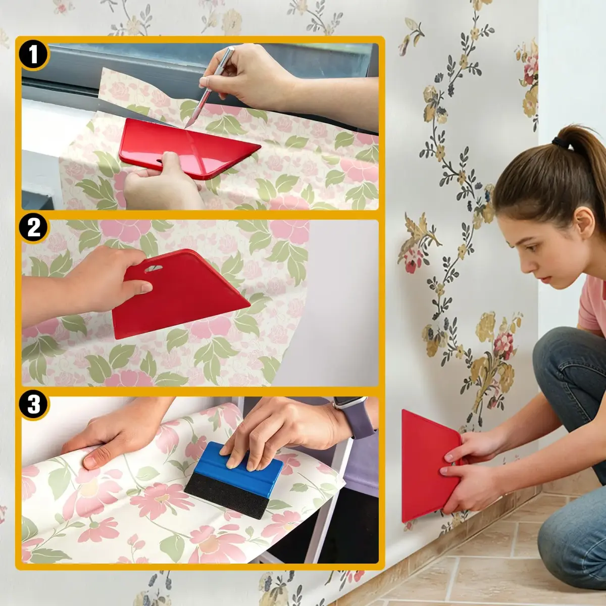 tiptopcarbon Wallpaper Smoothing Tool Kit with Craft Knife | 10.5 cm x 19.5 cm - view 5