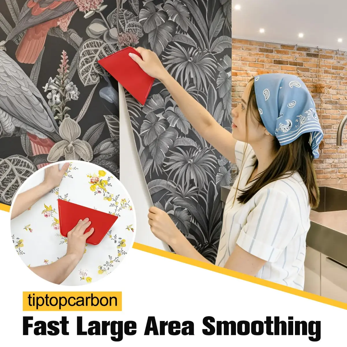 tiptopcarbon Wallpaper Smoothing Tool Kit with Craft Knife | 10.5 cm x 19.5 cm - view 2