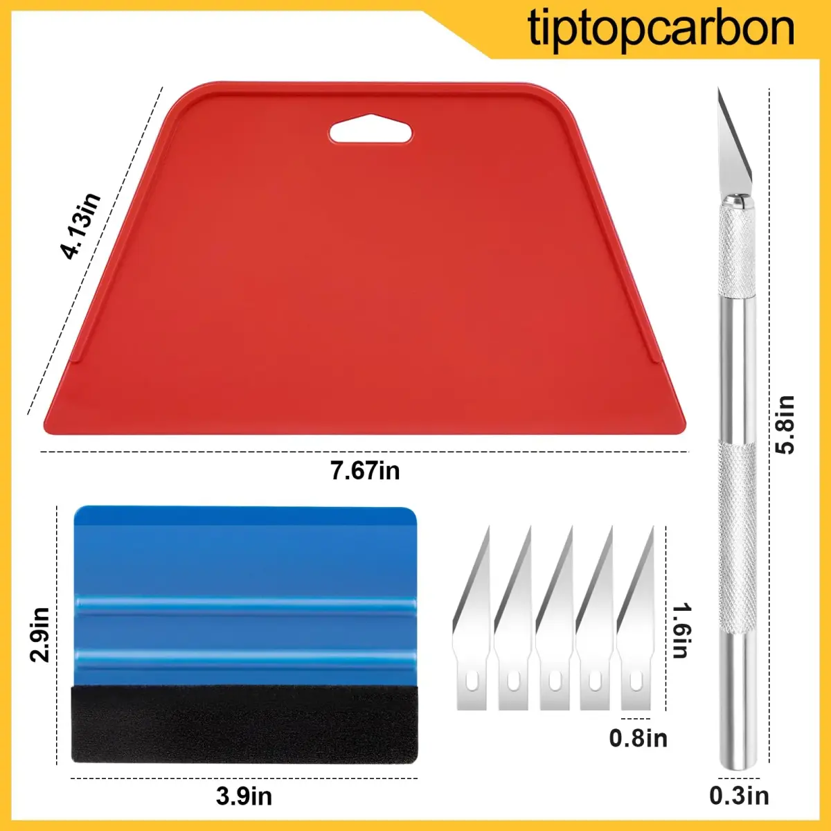 tiptopcarbon Wallpaper Smoothing Tool Kit with Craft Knife | 10.5 cm x 19.5 cm - view 4