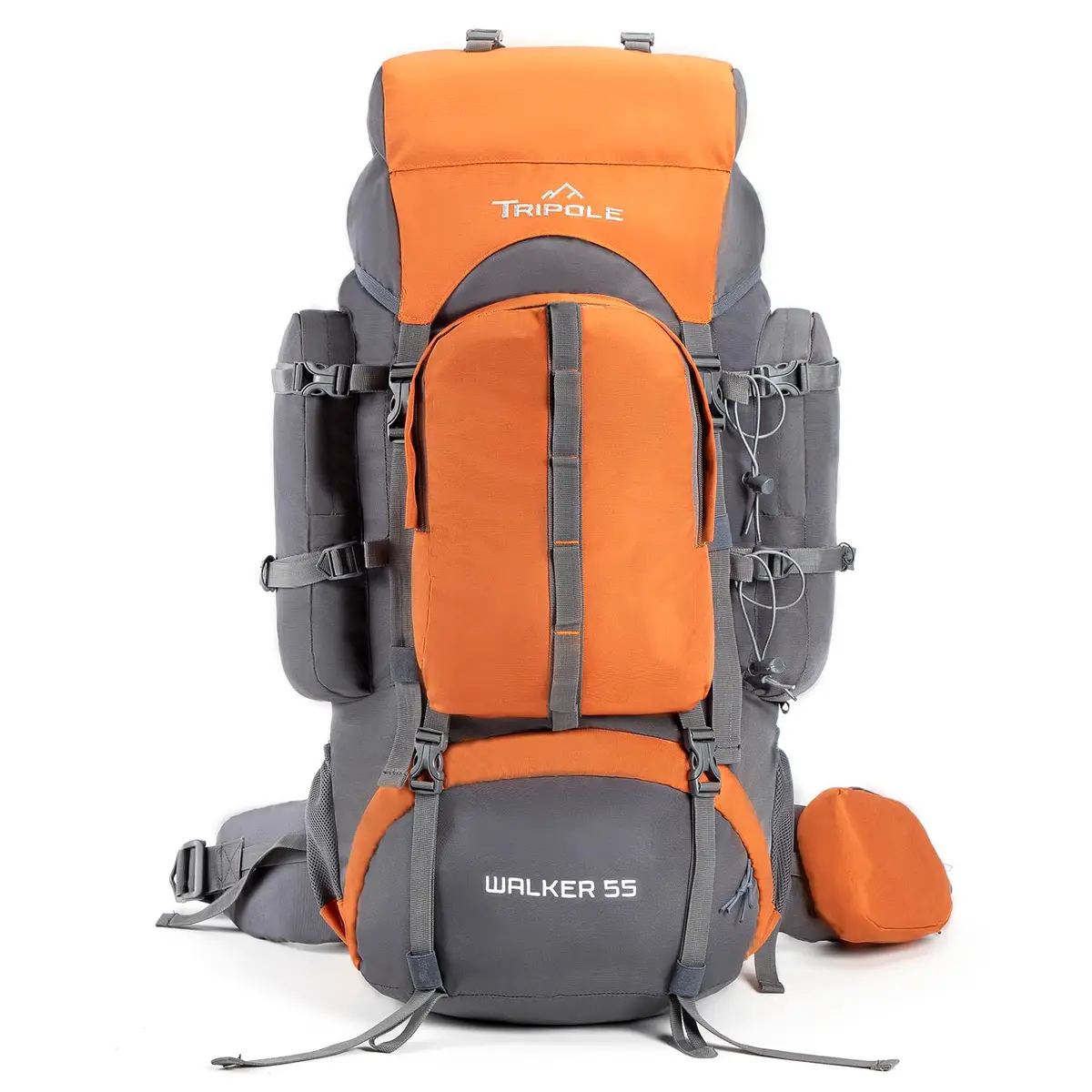 TRIPOLE Walker 55L Rucksack Orange | Internal Frame Backpack with Laptop Compartment & Rain Cover - main product image
