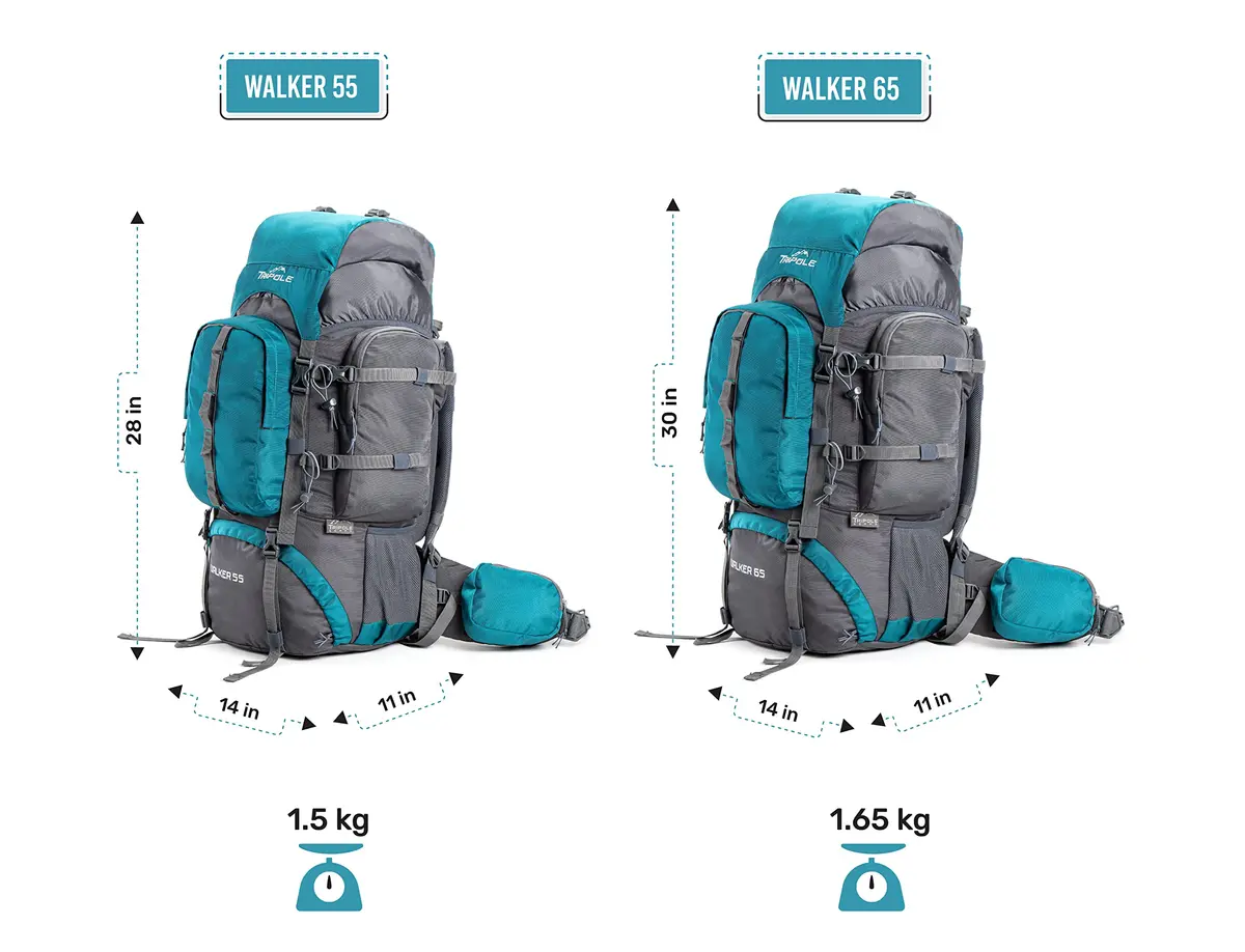 TRIPOLE Walker 55L Rucksack Orange | Internal Frame Backpack with Laptop Compartment & Rain Cover - view 8
