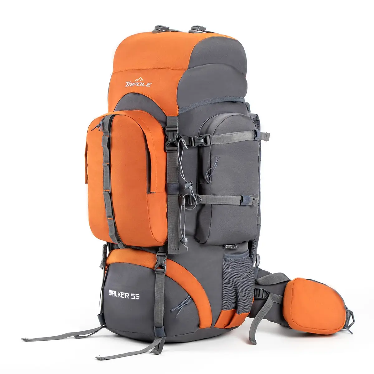TRIPOLE Walker 55L Rucksack Orange | Internal Frame Backpack with Laptop Compartment & Rain Cover - view 2