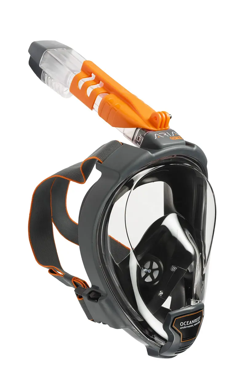 OCEAN REEF Aria QR+ Full Face Snorkel Mask 180° View | Quick Release & Anti-Fog (Medium-Large, Black) - main product image