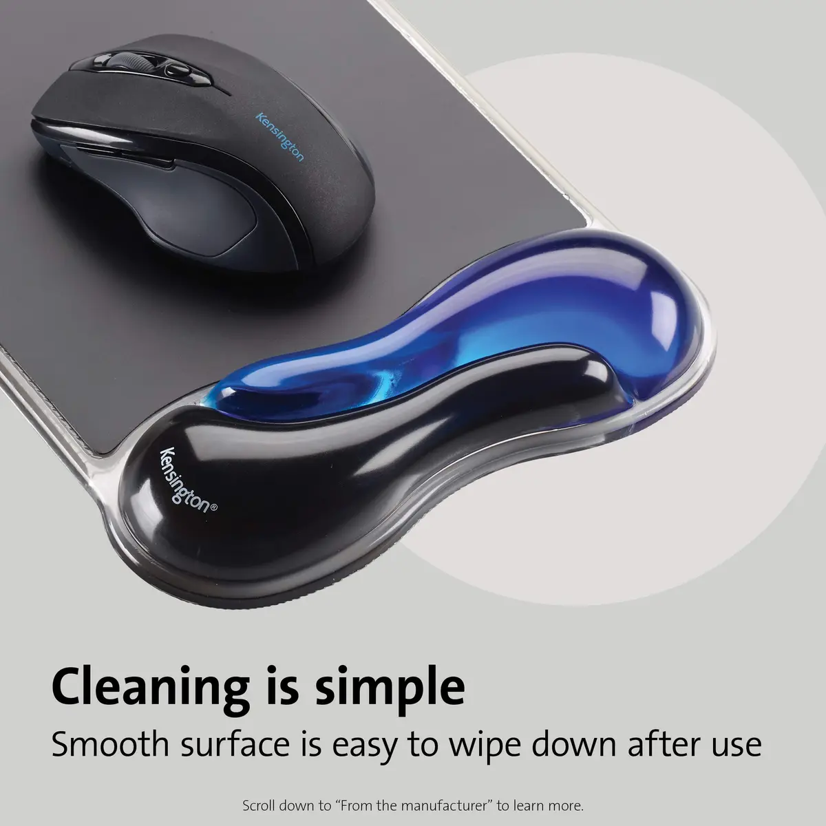 Kensington Duo Gel Wrist Rest Bundle Set | Ergonomic Keyboard & Mouse Support, Blue, 9.6L x 7.6W inches - view 5