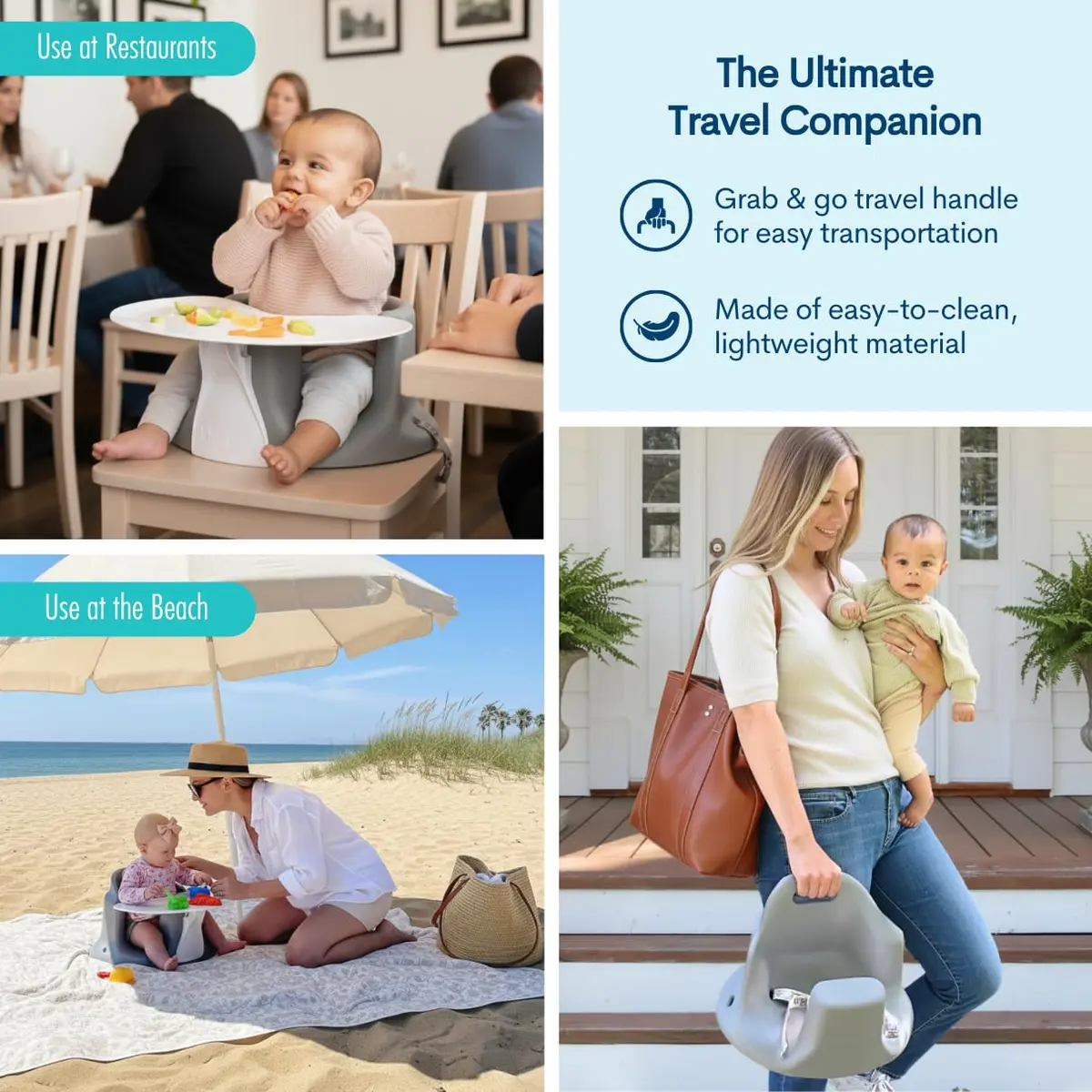 Upseat Baby Floor & Booster Seat with Tray | Ergonomic Design for Upright Posture & Hip Development - view 7