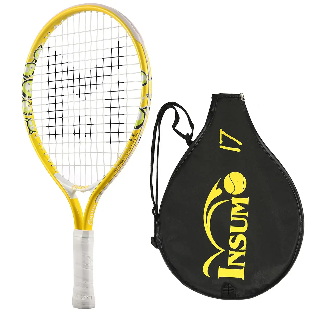 INSUM Junior Tennis Racket 17 Inch (43 cm) Ages 2–3 | Lightweight Aluminum Beginner Racquet with Cover - main product image