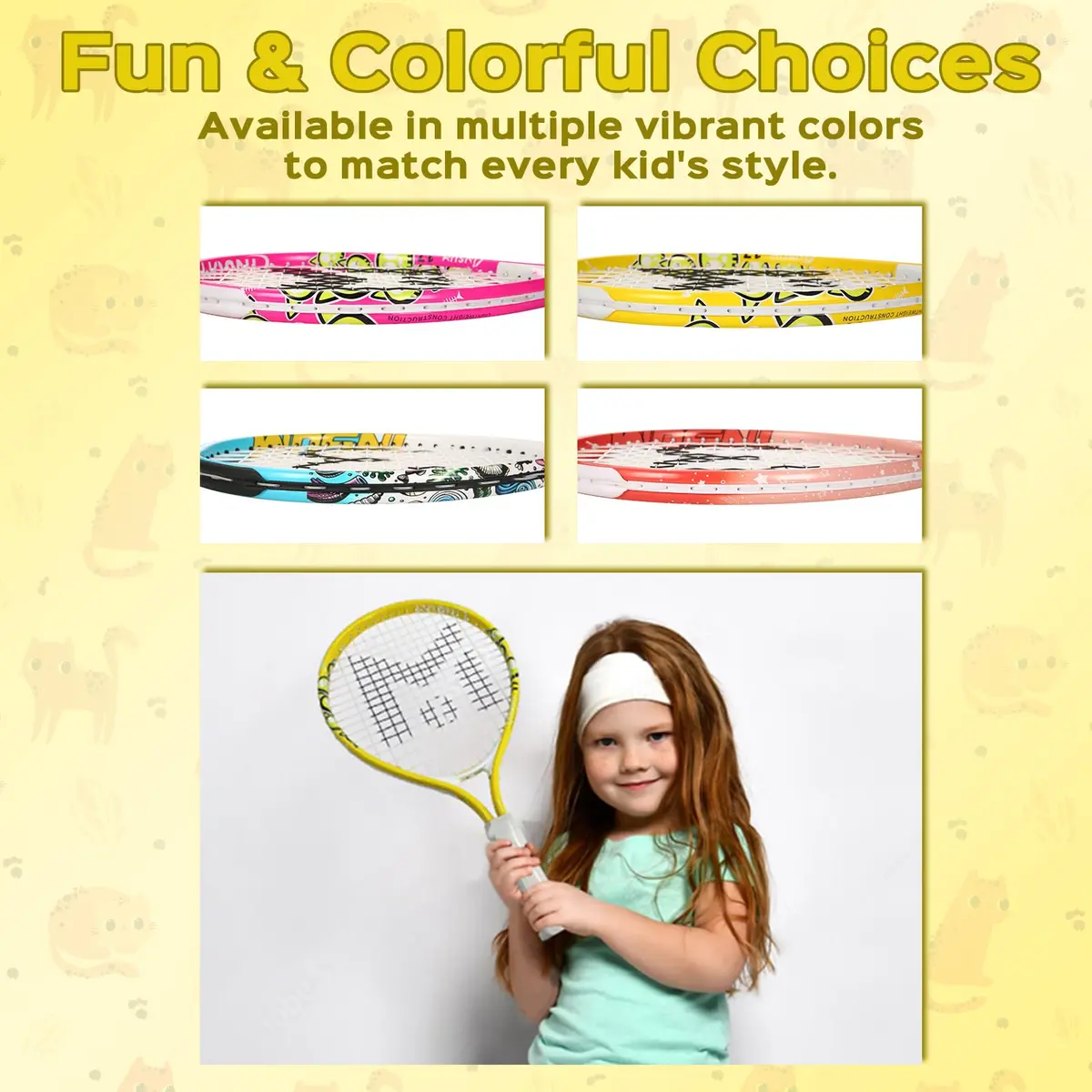 INSUM Junior Tennis Racket 17 Inch (43 cm) Ages 2–3 | Lightweight Aluminum Beginner Racquet with Cover - view 5