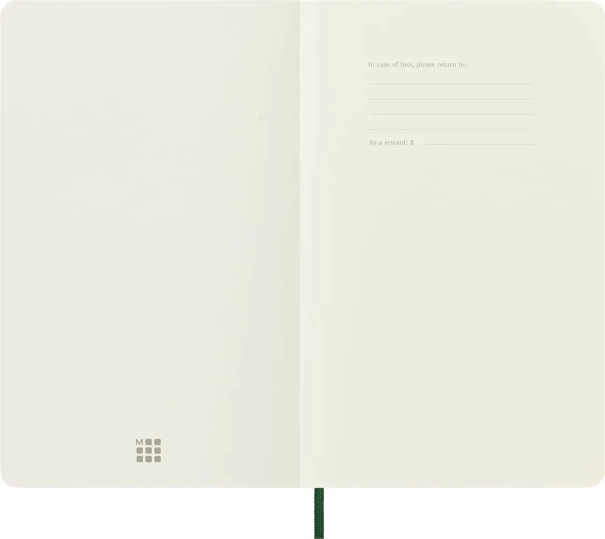Moleskine Classic Notebook, Soft Cover, Large (5" x 8.25") Plain/Blank, Myrtle Green, 192 pages | Durable, Acid-Free Paper - view 2