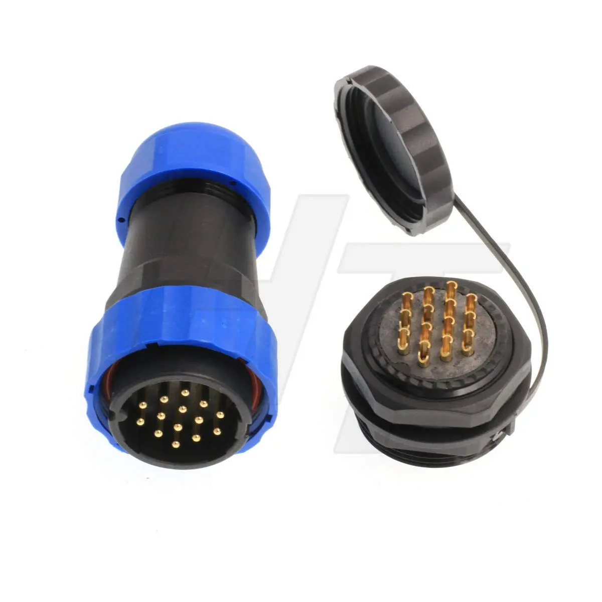 HangTon HE29 14-Pin Circular Panel Mount Connector with Threaded Coupling, IP68 Waterproof Aviation Plug Socket (29mm Panel Cutout) - view 3