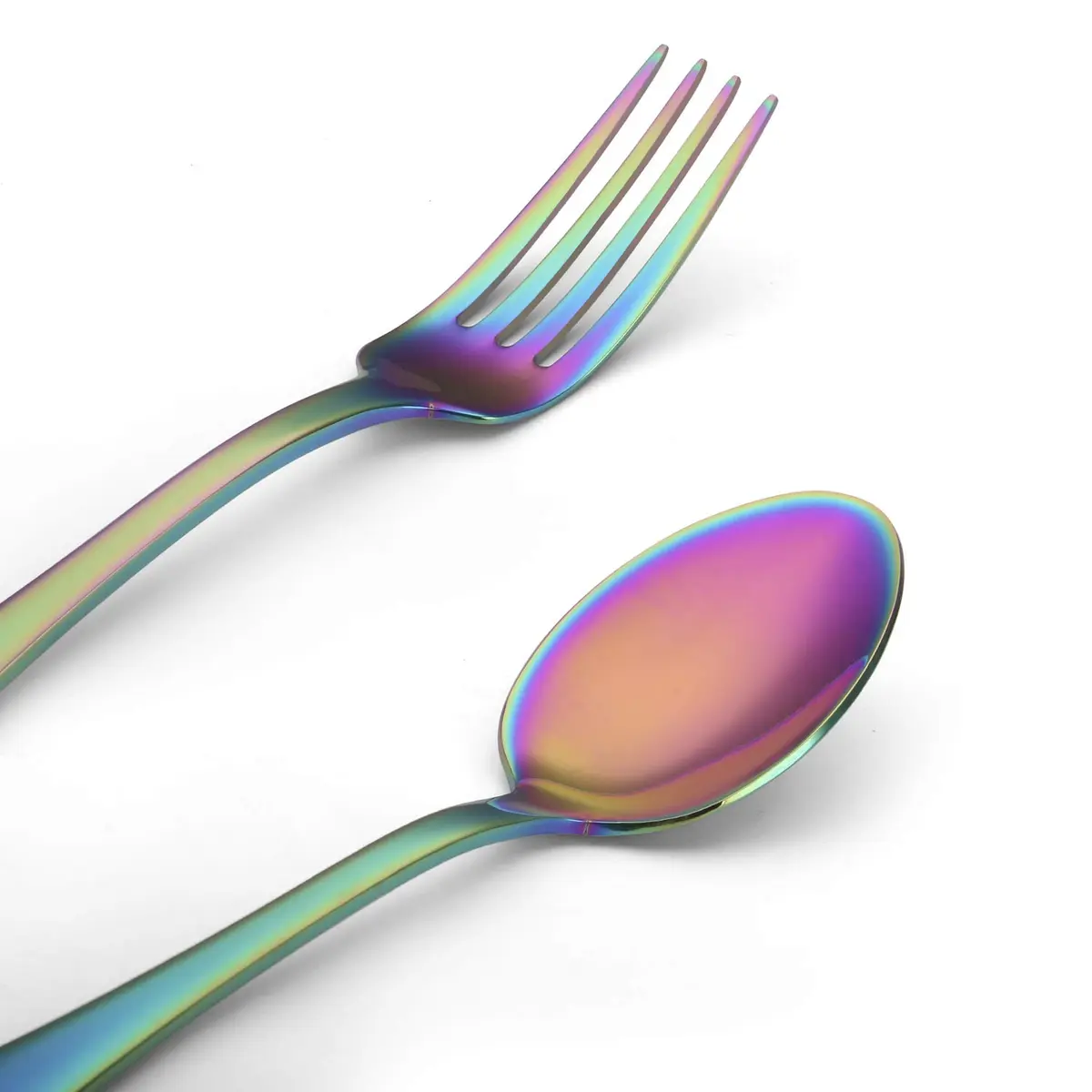 SHARECOOK Rainbow Silverware Set 20-Piece Stainless Steel Flatware Set | Service for 4, Multicolor - view 3