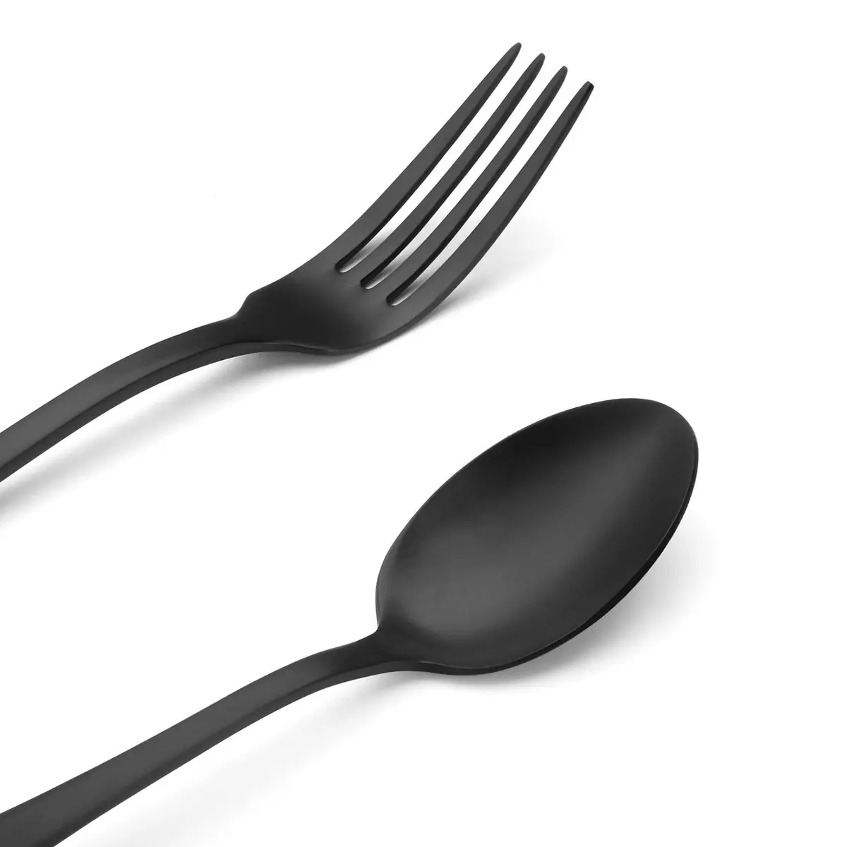 sharecook Matte Black Silverware Set, Satin Finish 20-Piece Stainless Steel Flatware Set | Dishwasher Safe for 4 - view 3