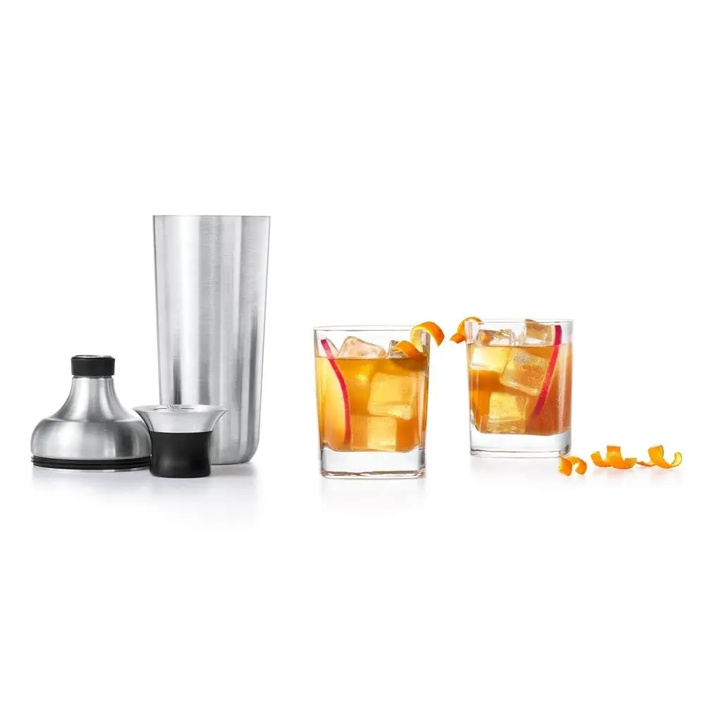 OXO Steel Cocktail Shaker with Strainer 24 oz | Leak-Proof, Stainless Finish, Easy-Jigger Cap - view 7