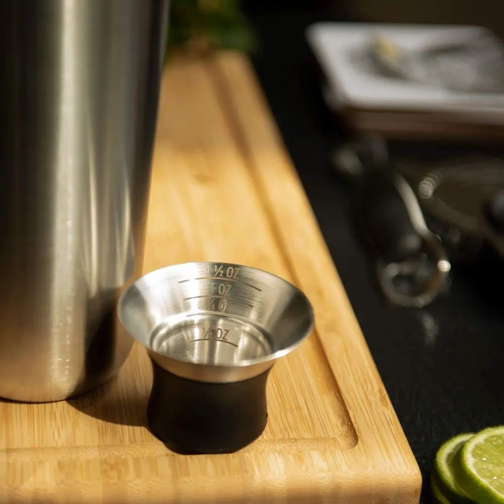 OXO Steel Cocktail Shaker with Strainer 24 oz | Leak-Proof, Stainless Finish, Easy-Jigger Cap - view 9
