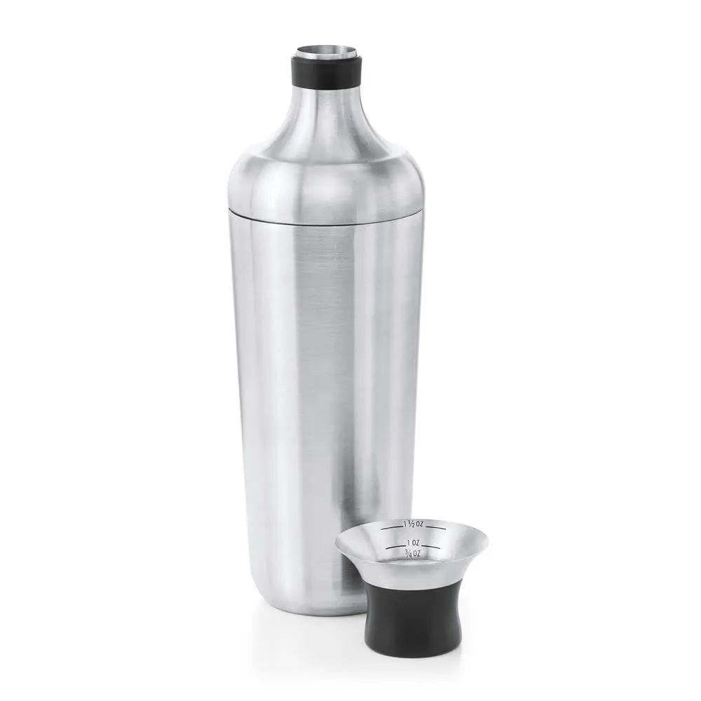 OXO Steel Cocktail Shaker with Strainer 24 oz | Leak-Proof, Stainless Finish, Easy-Jigger Cap - view 2