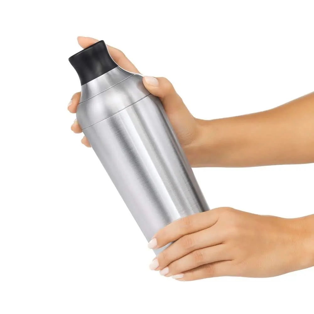 OXO Steel Cocktail Shaker with Strainer 24 oz | Leak-Proof, Stainless Finish, Easy-Jigger Cap - view 3