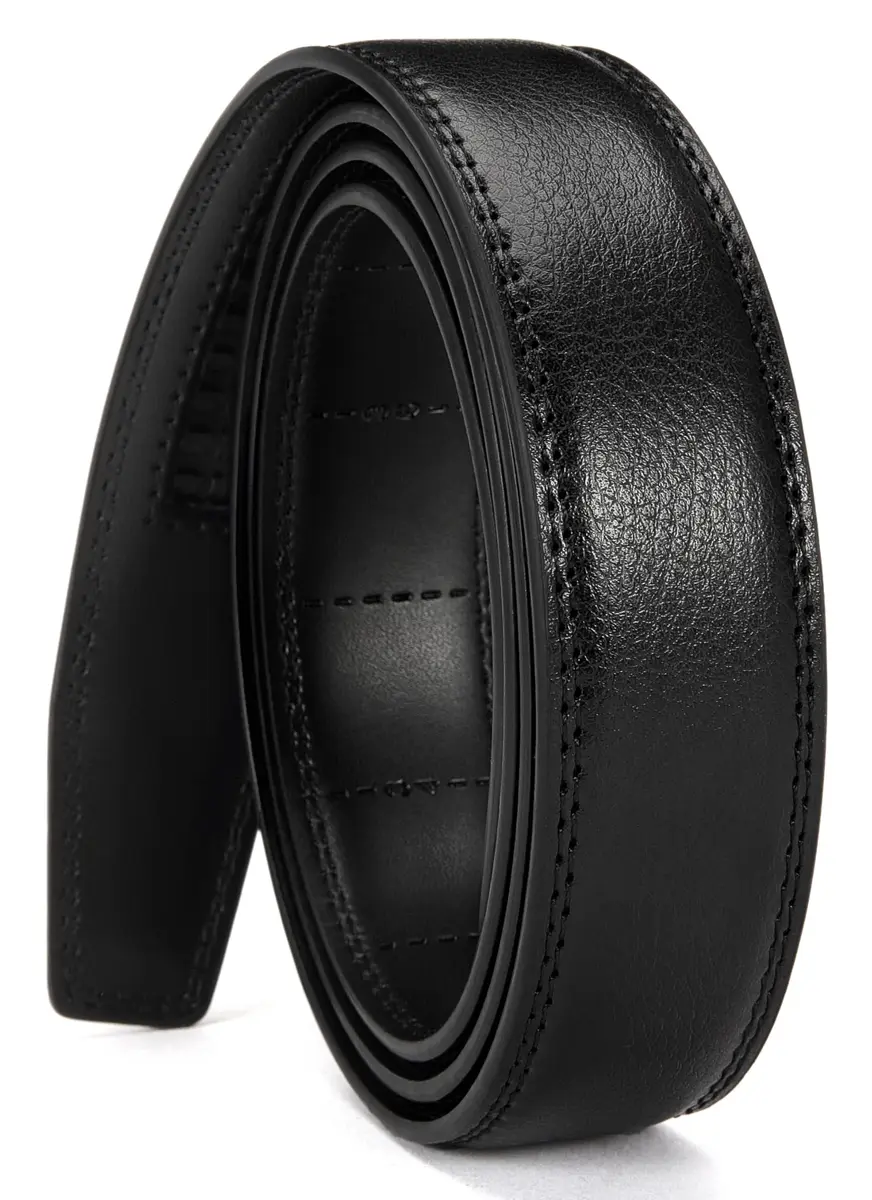 CHAOREN Ratchet Belt Replacement Strap 1.25" (32mm) Genuine Leather, Black | Adjustable Fit - main product image