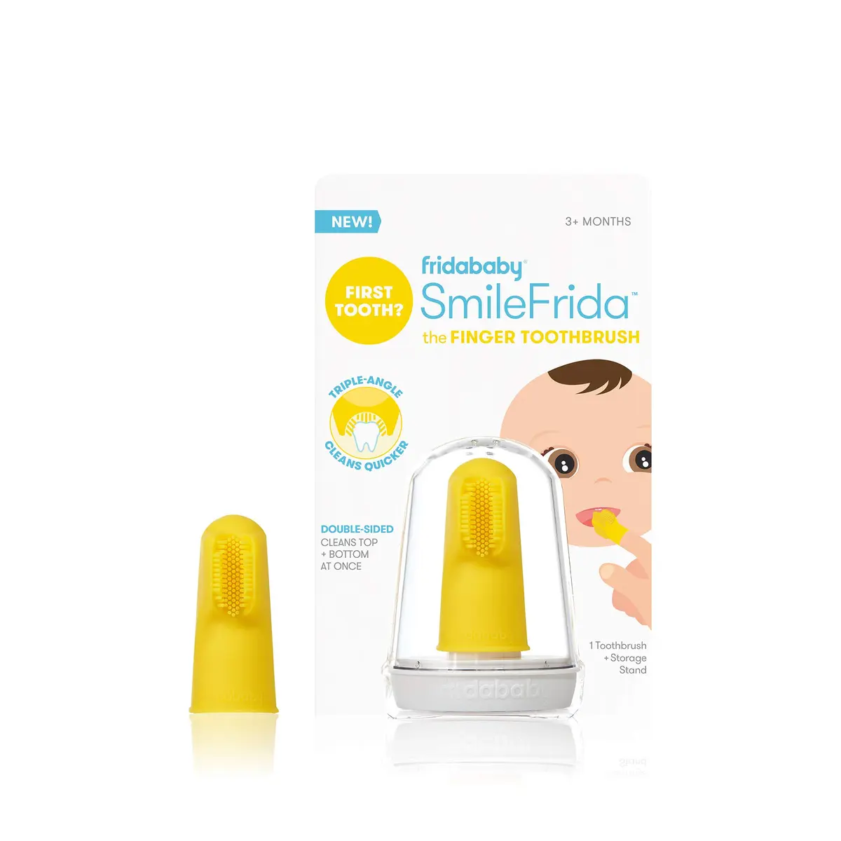 Frida Baby First Finger Toothbrush with Storage Case, Quick Clean, 1pk | BPA-Free Silicone - view 2