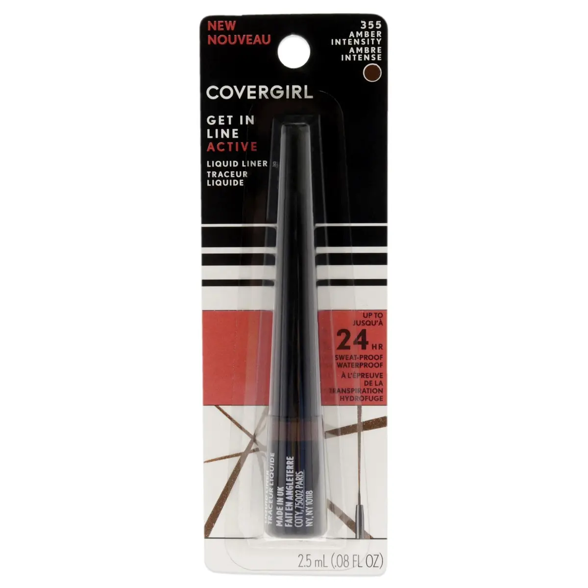 COVERGIRL Get In Line Active Eyeliner Pencil Amber Intensity 0.36 oz (10.2 g) | Waterproof 24HR Wear - main product image
