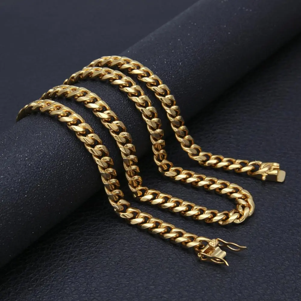PY BLING 10mm Miami Cuban Link Chain Necklace 22 Inch | Durable Buckle Closure - view 3