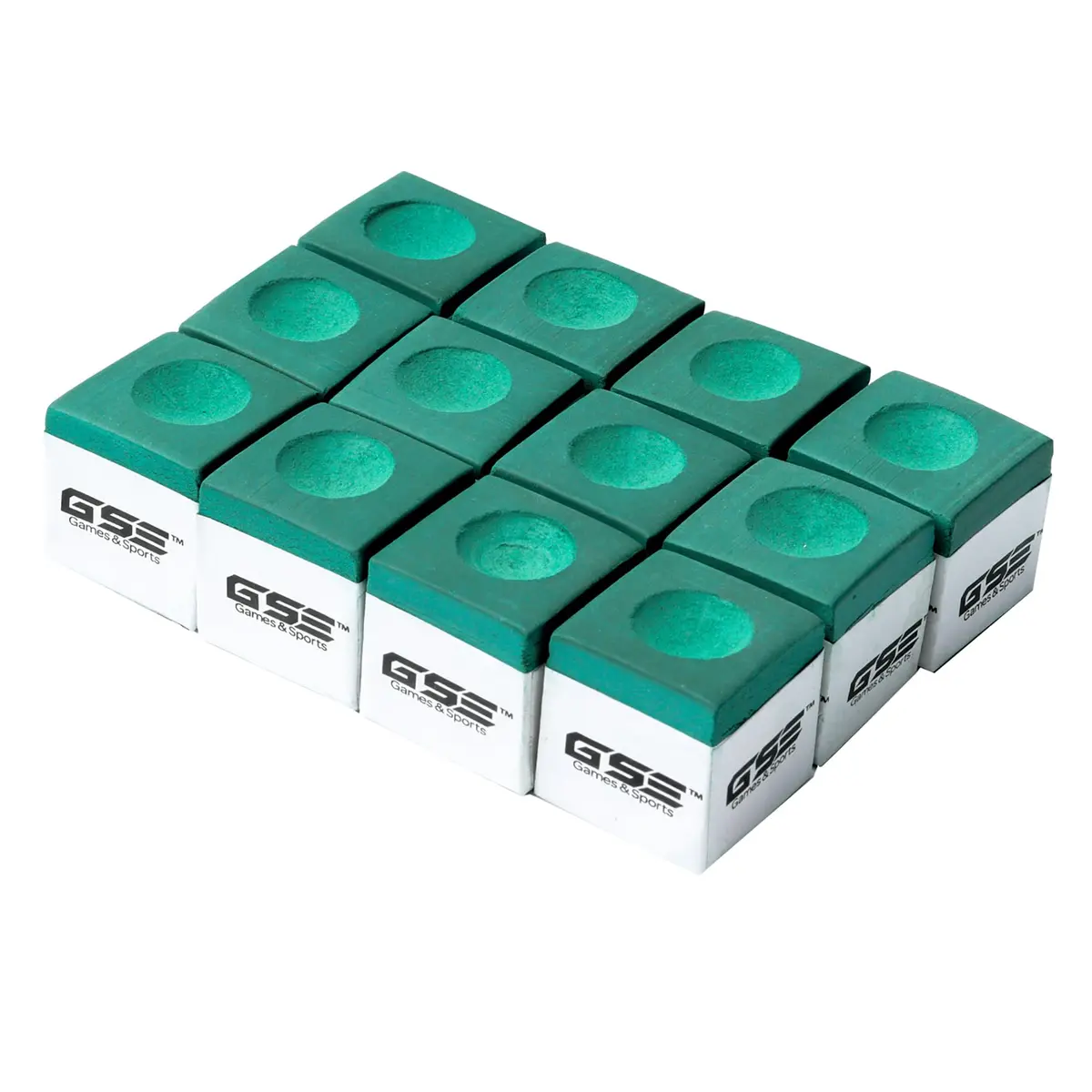 GSE Games & Sports Expert Green Billiard Pool Cue Chalk 12-Pack | Smooth & Even Coating for Perfect Shots - main product image