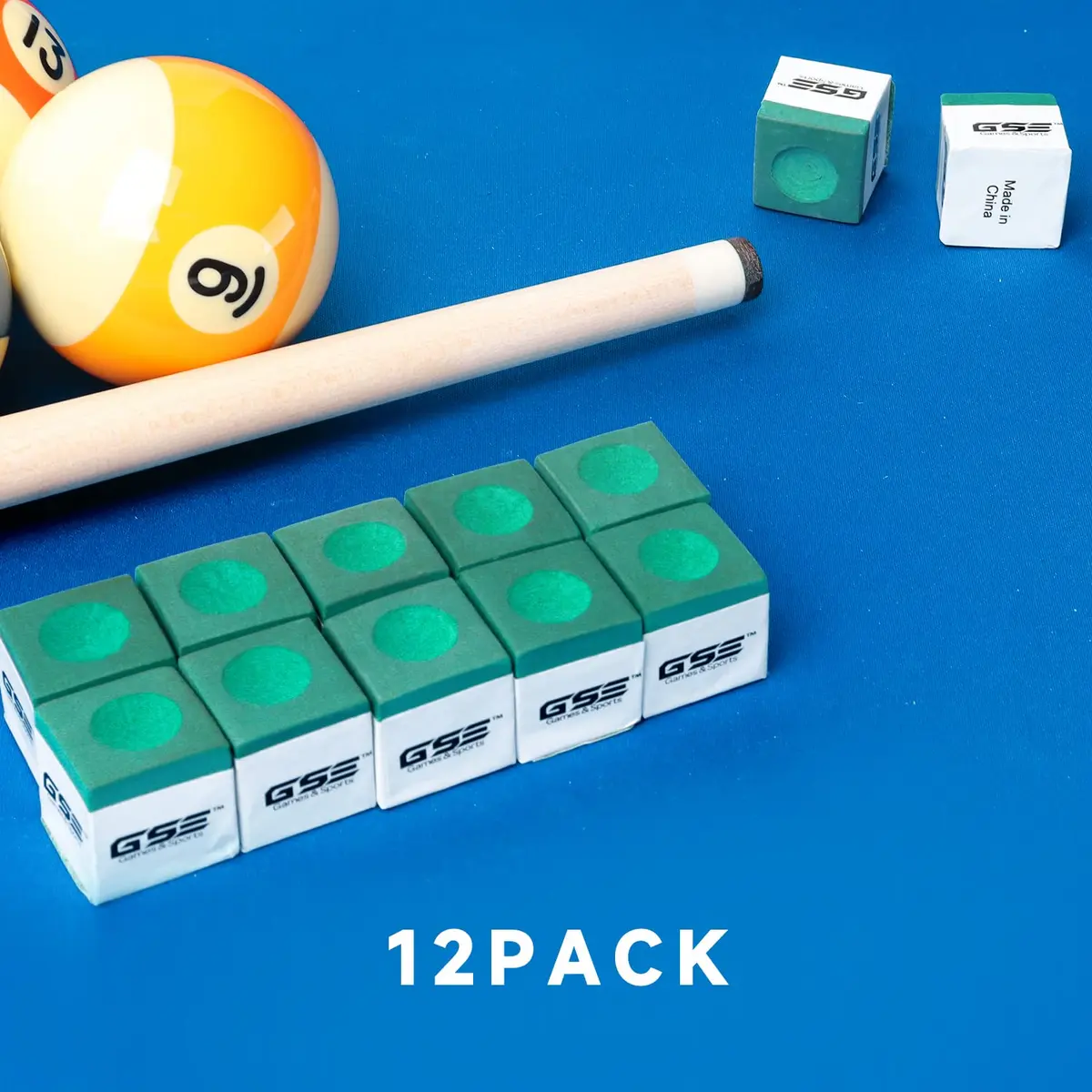 GSE Games & Sports Expert Green Billiard Pool Cue Chalk 12-Pack | Smooth & Even Coating for Perfect Shots - view 3