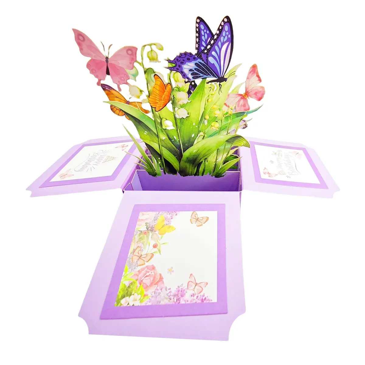 Akeydeco 3D Pop Up Birthday Cards 8.2*6.2 inch | Laser Cut Happy Birthday Greeting Card with LED Light & Music for Mom, Wife, Sister, Friends - view 5