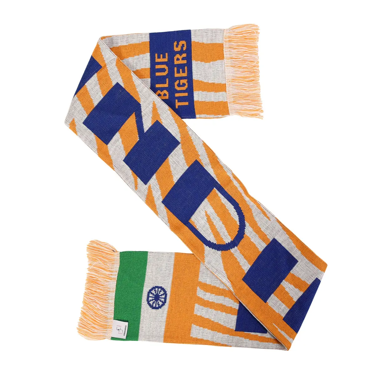 Euroscarves India Soccer Knit Scarf 57-in. long by 7-in. wide | Double-sided, soft acrylic, vibrant colors, Indian symbols, European quality - main product image