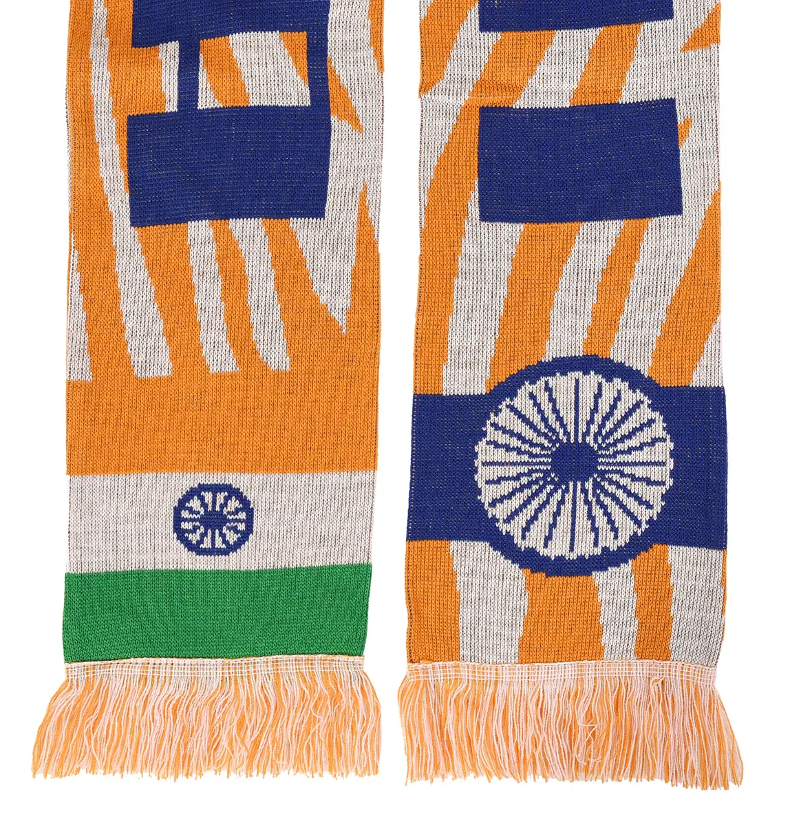 Euroscarves India Soccer Knit Scarf 57-in. long by 7-in. wide | Double-sided, soft acrylic, vibrant colors, Indian symbols, European quality - view 4