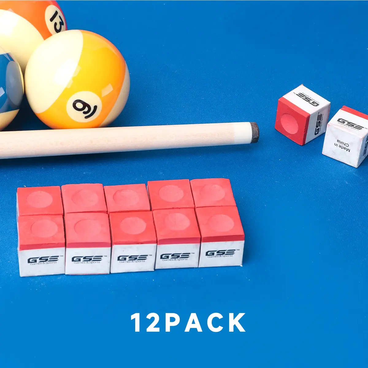 GSE Games & Sports Expert Red Billiard Pool Cue Chalk 12-Pack | Smooth, Even Coating for Perfect Shots - view 3