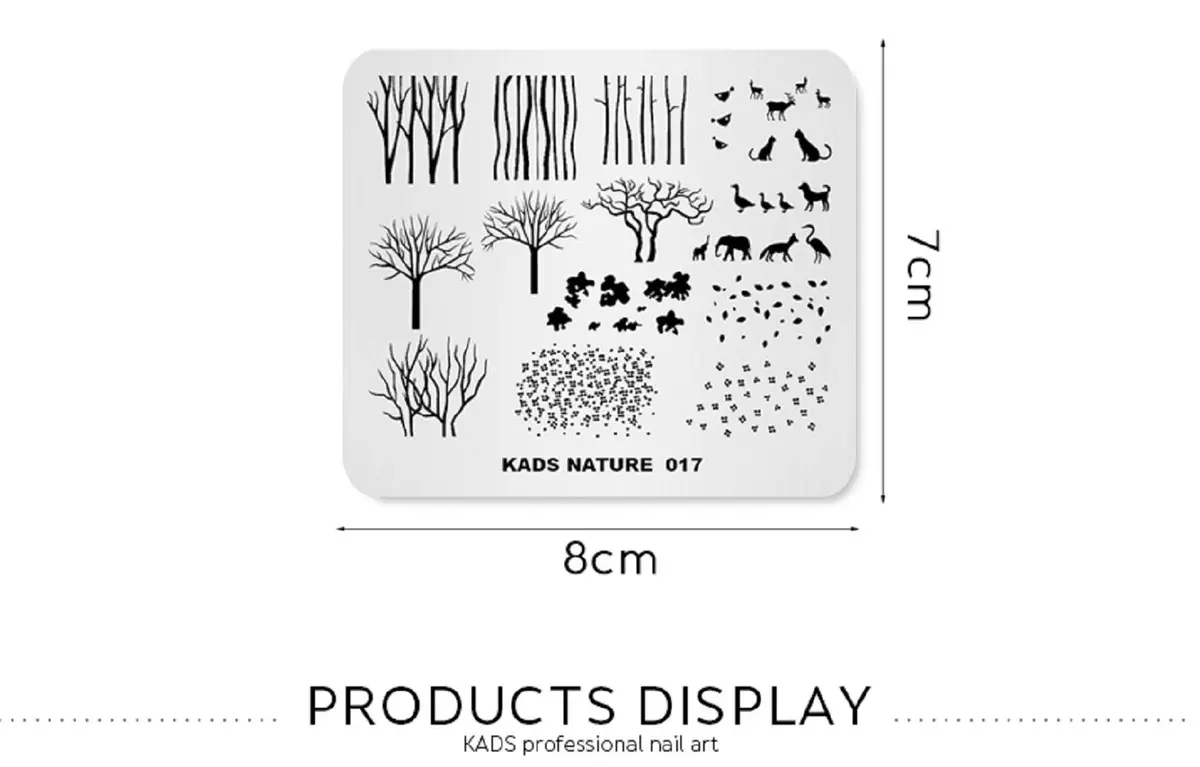 Rolabling Forest Tree Nail Stamping Plate Nature Fox 8*7cm | Reusable Stainless Steel Nail Art Template - view 3