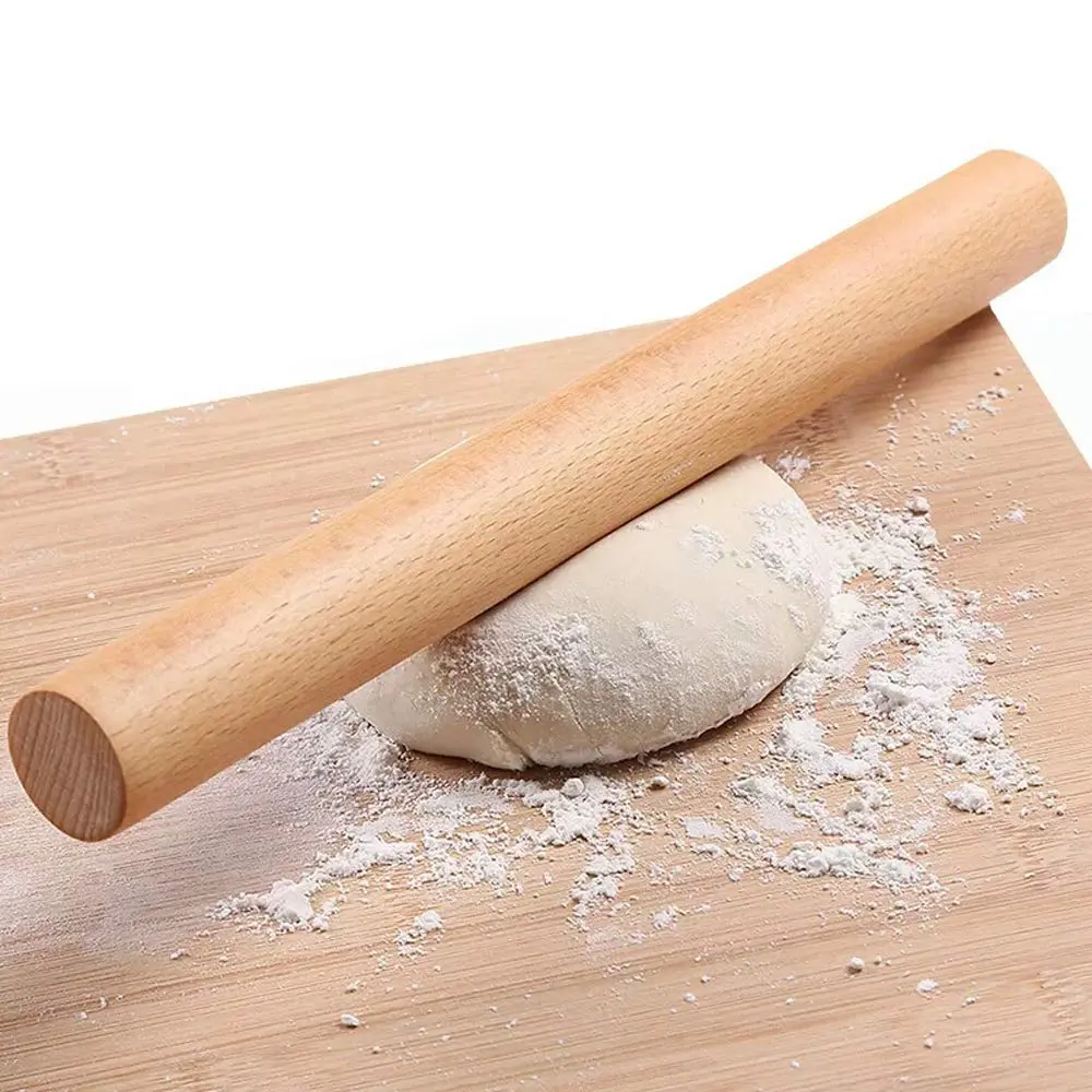 iPstyle Professional Beech Wood Rolling Pin 39.7cm (15-3/4 Inch) | Smooth Dough Roller for Pizza, Pasta, Cookies - main product image