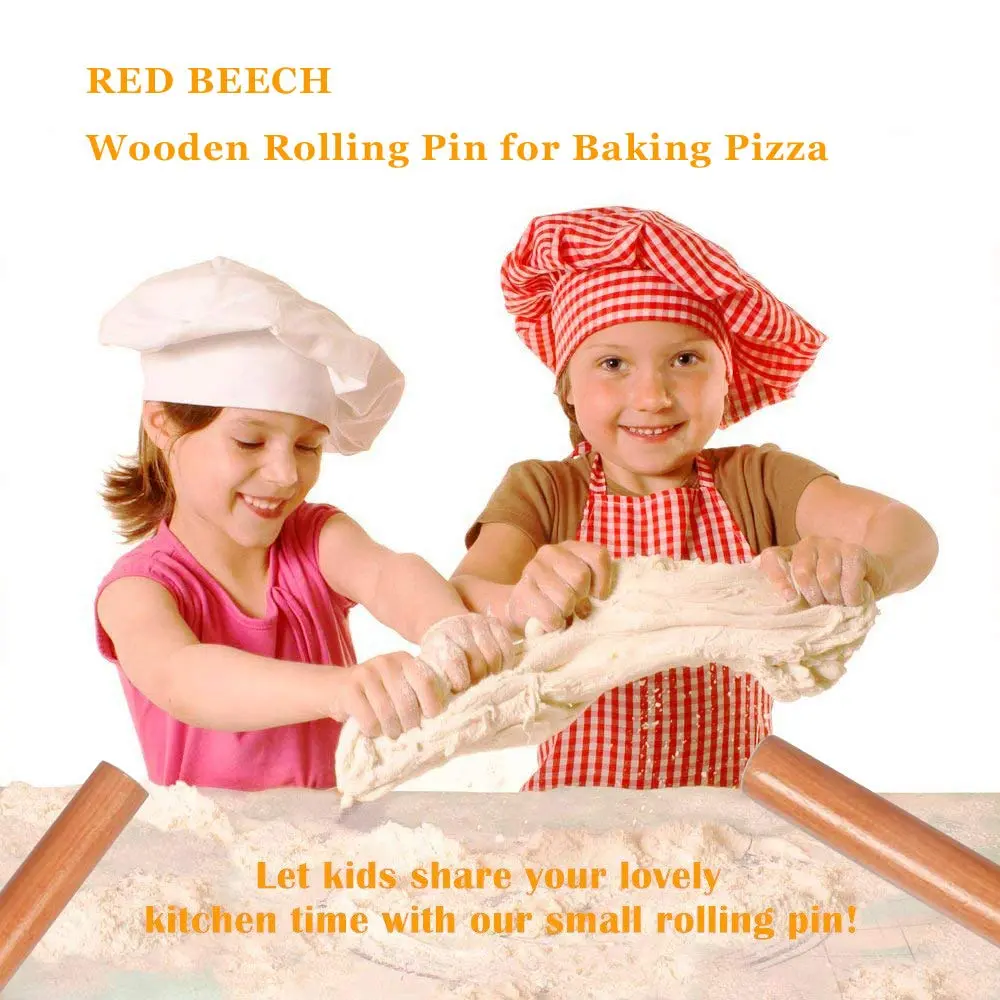 iPstyle Professional Beech Wood Rolling Pin 39.7cm (15-3/4 Inch) | Smooth Dough Roller for Pizza, Pasta, Cookies - view 3