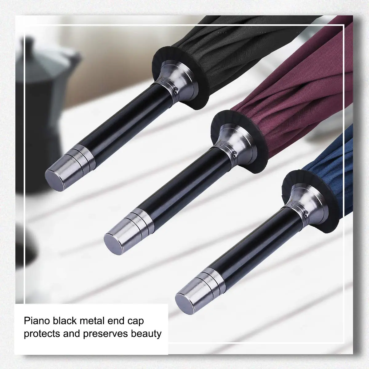 G4Free 62 Inch Golf Umbrella Windproof Large Stick Umbrella with Wooden J Handle and Fiberglass Frame | Auto Open, Vented Double Canopy - view 3