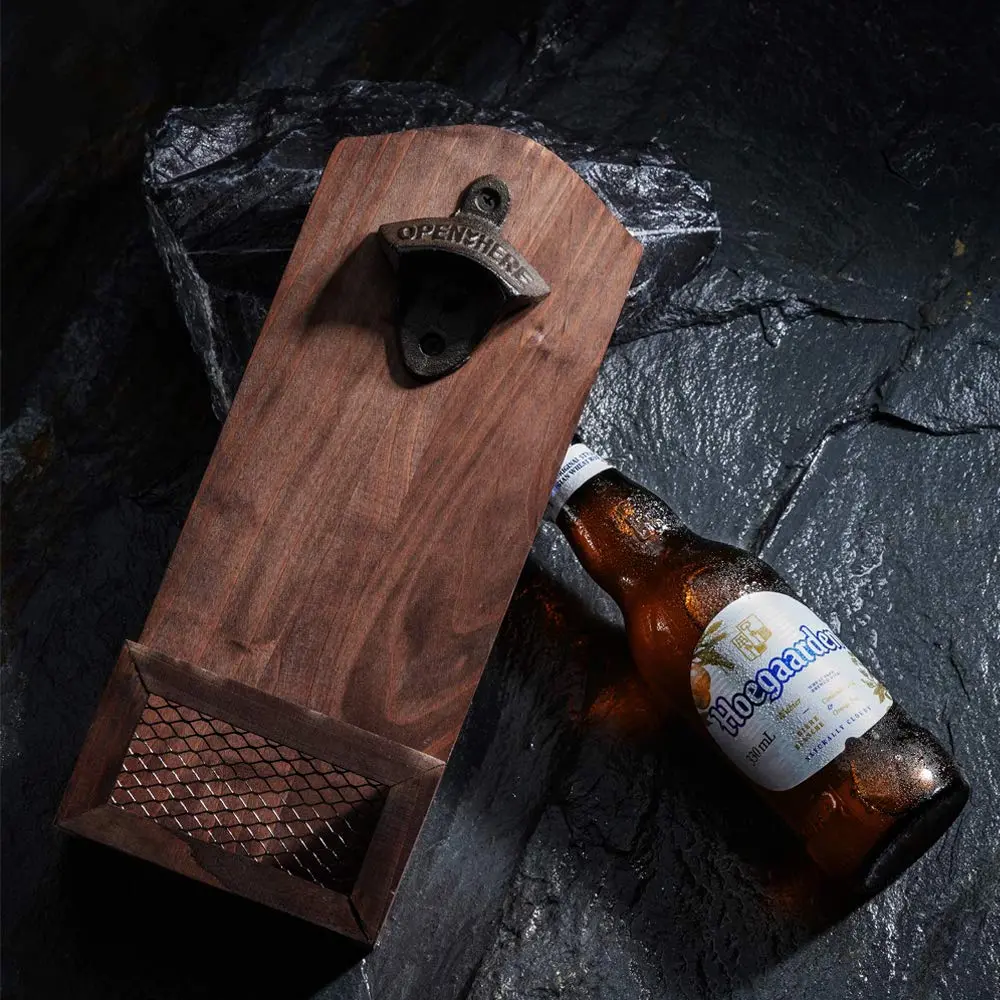 Arola Vintage Wooden Wall Mounted Bottle Opener | Cap Collector & Bar Decor (70-120 chars) - view 8