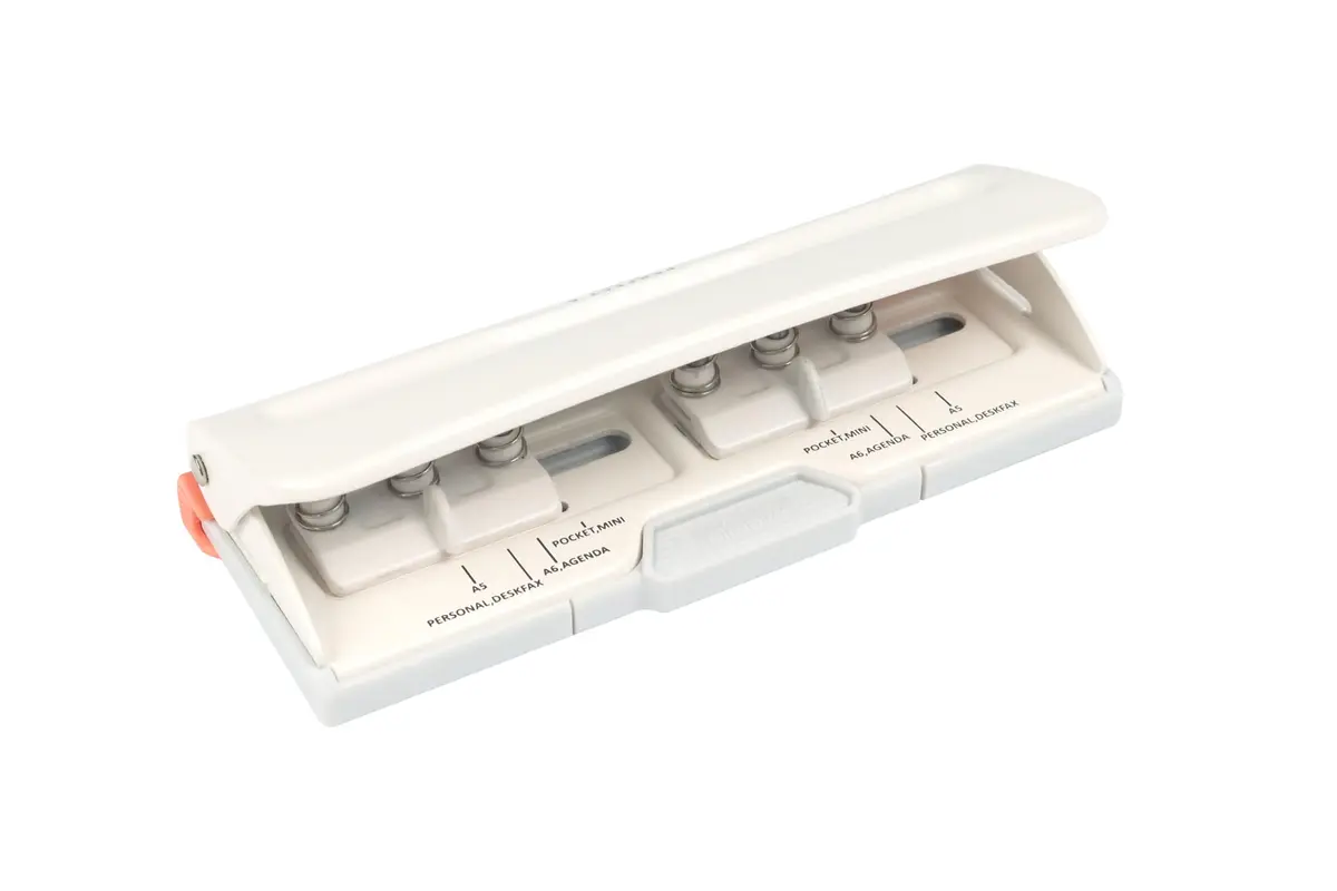 BiraBira 6 Hole Punch, 8 Sheet Capacity for Planners and 6 Ring Binders | Adjustable Metal Punch - main product image