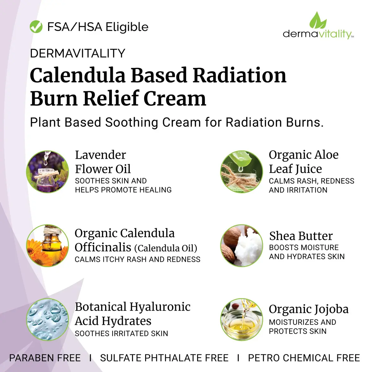 UltimateVitality Radiation Burn Relief Cream Calendula Cream 177ml (6 oz) | Natural Organic Formula - view 2