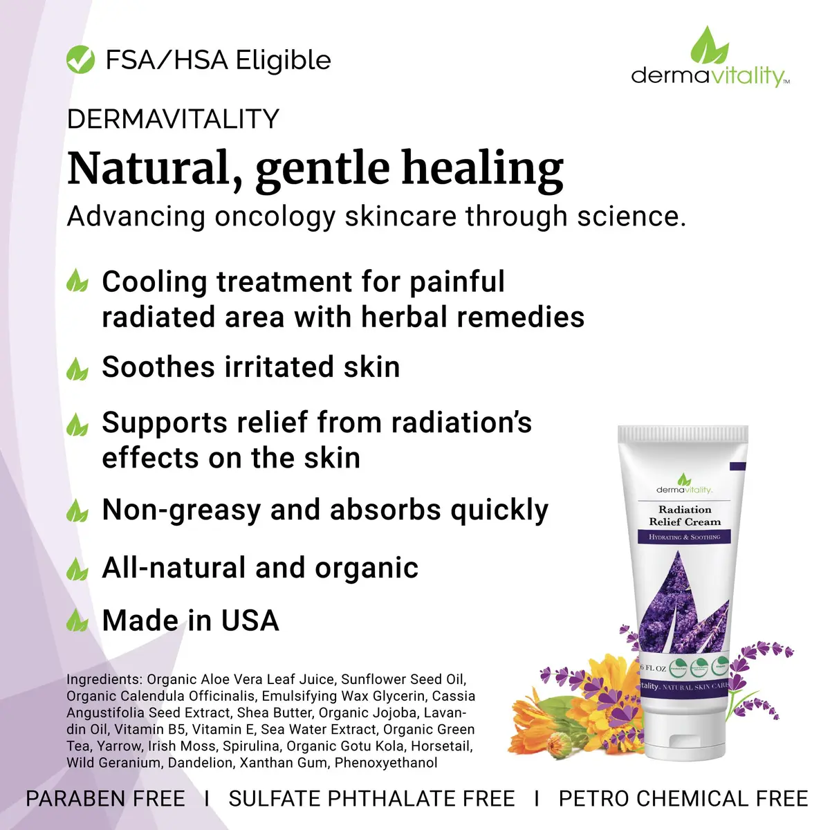 UltimateVitality Radiation Burn Relief Cream Calendula Cream 177ml (6 oz) | Natural Organic Formula - view 3