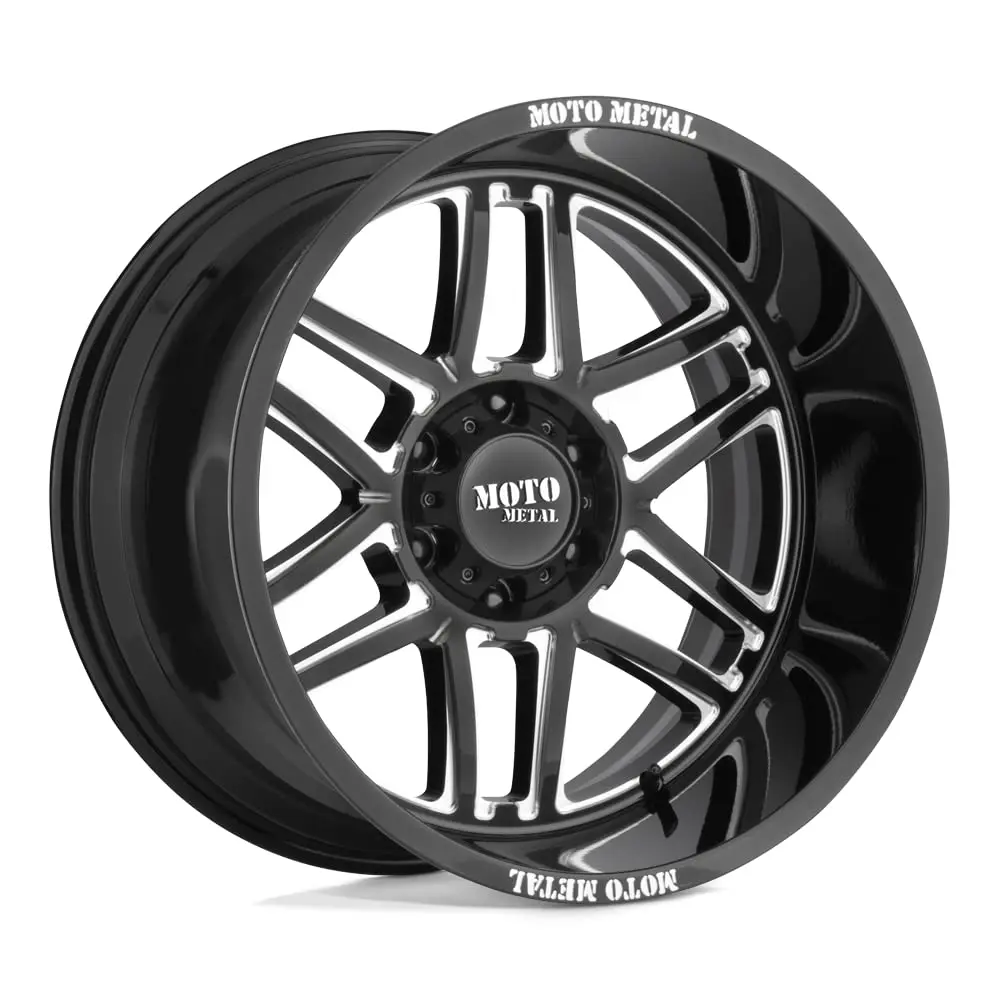 Moto Metal 20X10 8X6.5 4.79-18mm GLOSS BLACK MILLED Wheels | 20 Inch Aluminum Rim, Offset -18mm - main product image