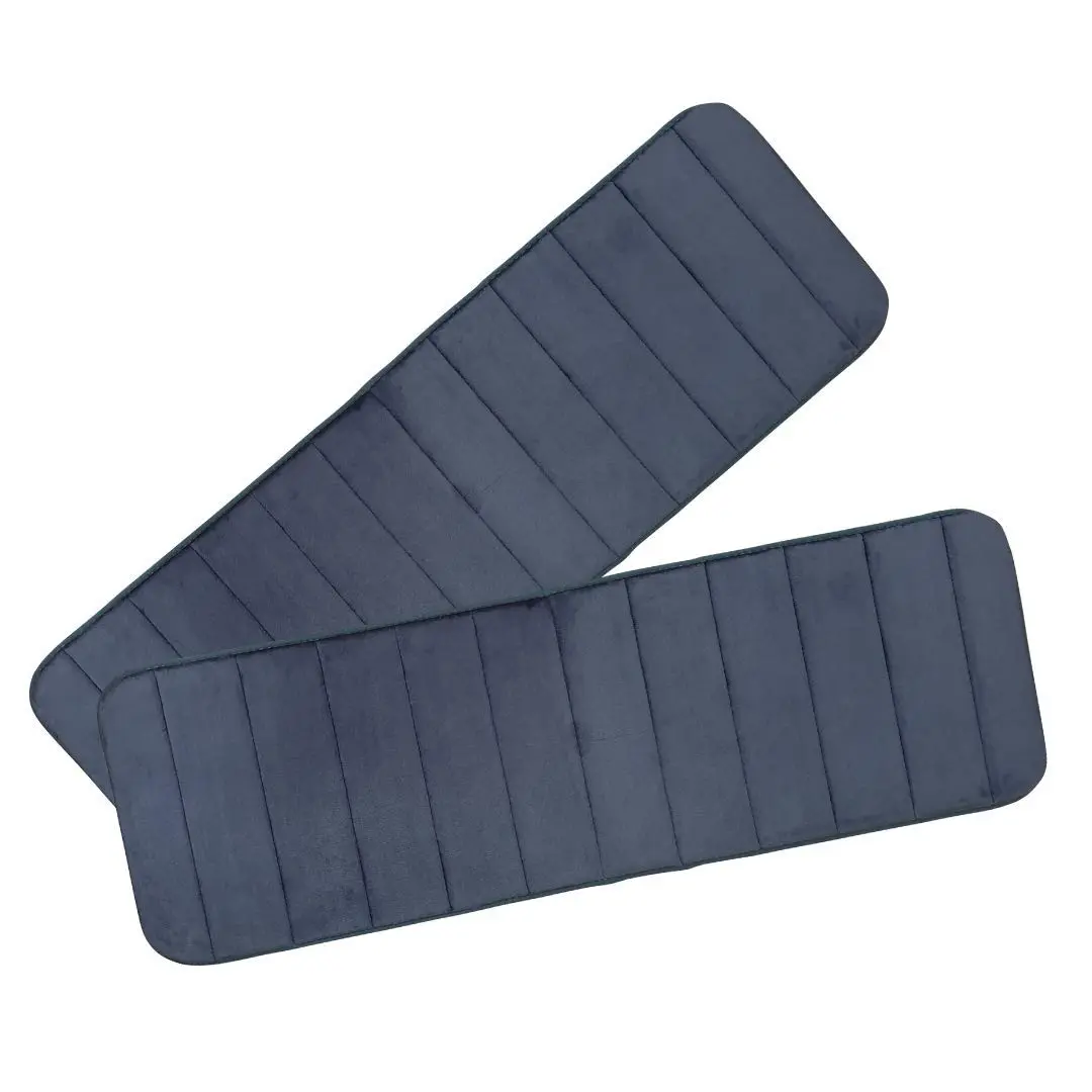 MG MACRO GIANT Memory Foam Bath Mat Set of 2 | Non Slip, Water Absorbent, 46.5" x 15.5" | Gray - main product image