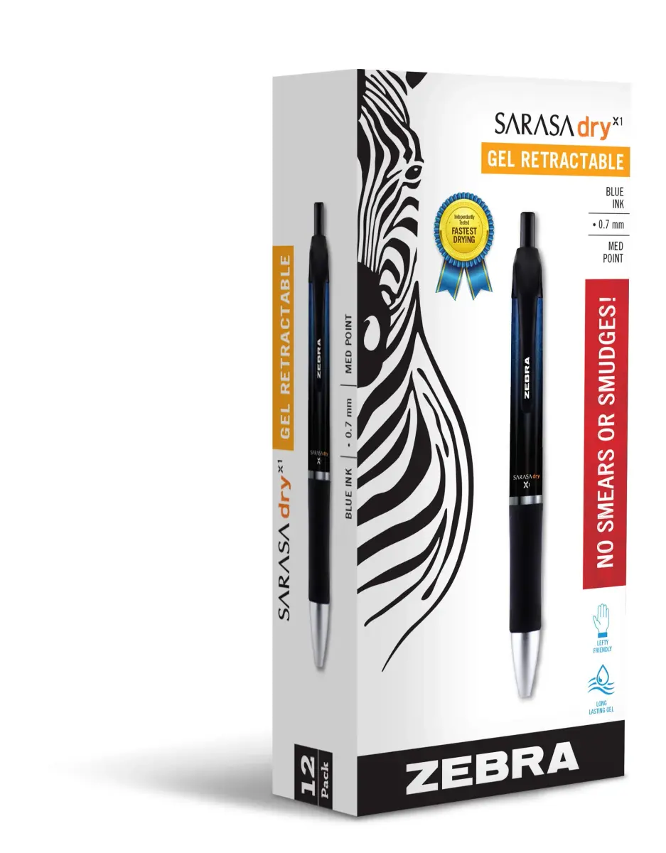 Zebra Pen SARASA X1 Retractable Gel Pen 12-Pack | Smooth Ink Flow for Students & Office - main product image