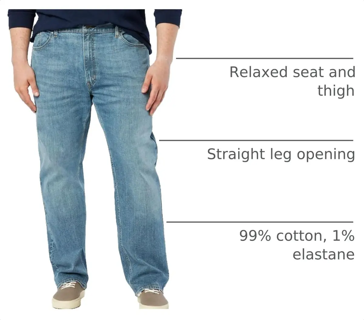 Levi Strauss Signature Gold Men's Relaxed Fit Flex Jeans 33W x 34L | Comfort Flex Denim for All-Day Movement - view 4