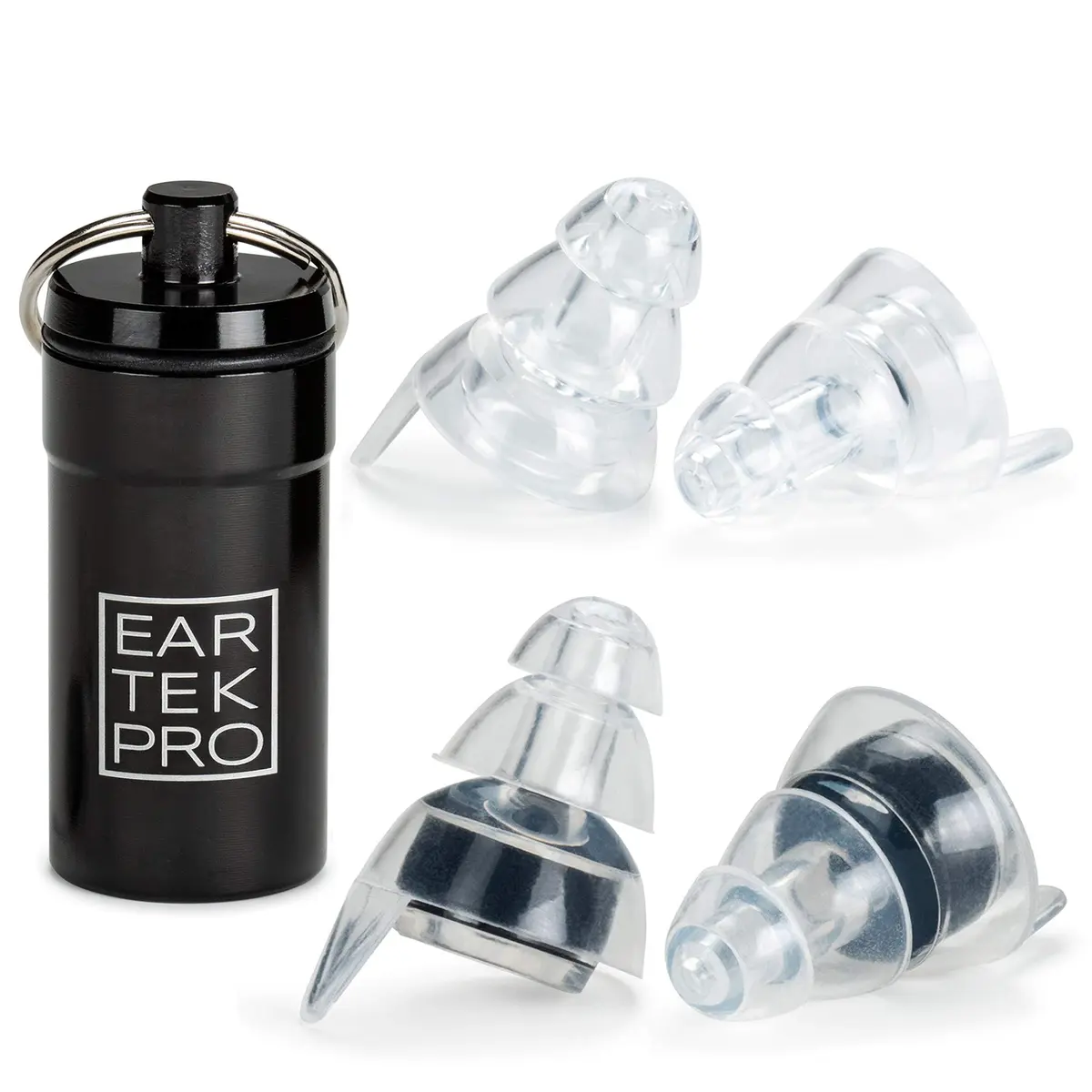 EarTekPro High-Fidelity Concert Earplugs Reusable Noise-Reduction Ear Plugs Set with Two Sizes Included - For Rave, Live Music, Festivals, Marching Bands, Loud Events, Fitness Classes | Noise Reduction 19dB - main product image