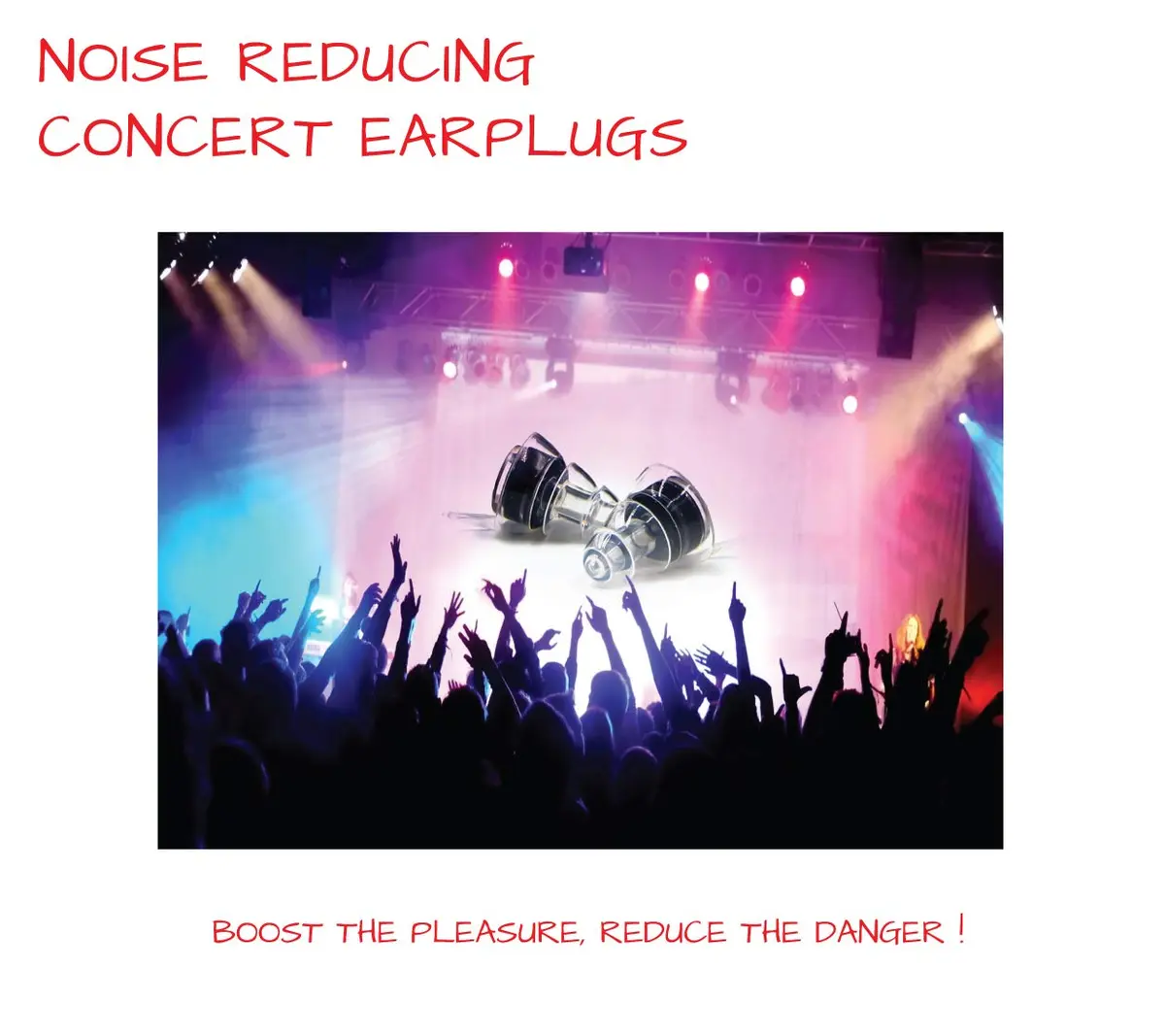 EarTekPro High-Fidelity Concert Earplugs Reusable Noise-Reduction Ear Plugs Set with Two Sizes Included - For Rave, Live Music, Festivals, Marching Bands, Loud Events, Fitness Classes | Noise Reduction 19dB - view 3