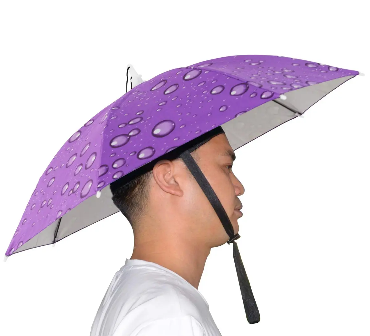NEW-Vi Umbrella Hat, 25 inch Hands Free Umbrella Cap for Adults and Kids | Portable, Adjustable, Sun & Rain Protection - main product image