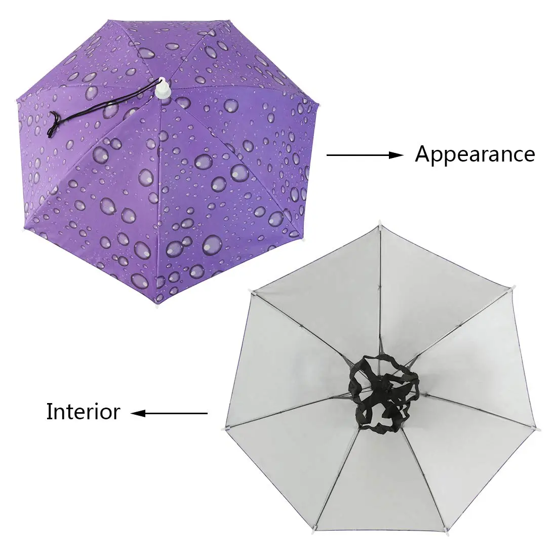 NEW-Vi Umbrella Hat, 25 inch Hands Free Umbrella Cap for Adults and Kids | Portable, Adjustable, Sun & Rain Protection - view 4
