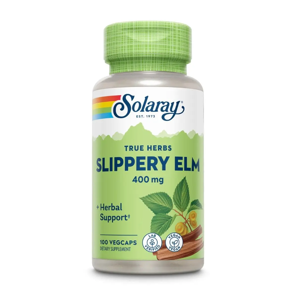 Solaray Slippery Elm Bark 400mg 2 Pack | Soothing Respiratory & GI Support - main product image