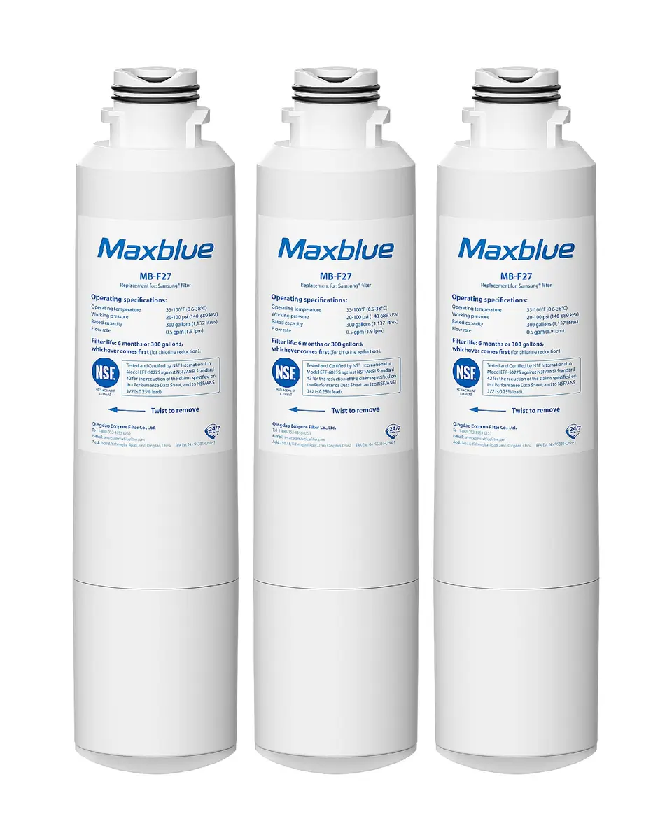 Maxblue MB-F27 Replacement for Samsung DA29-00020B Water Filter 3 Pack | NSF Certified, Lead-Free, Pure Water - main product image