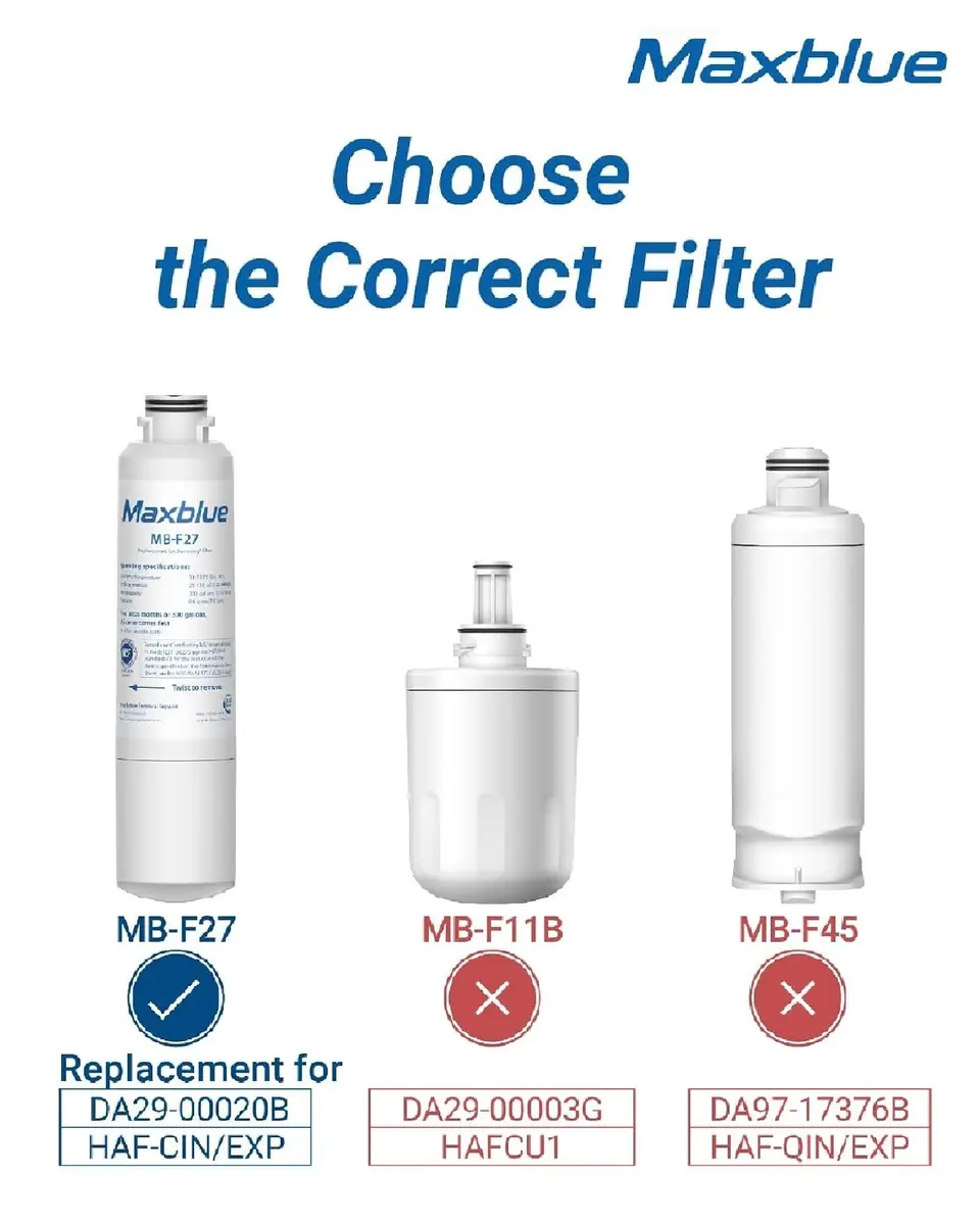 Maxblue MB-F27 Replacement for Samsung DA29-00020B Water Filter 3 Pack | NSF Certified, Lead-Free, Pure Water - view 2