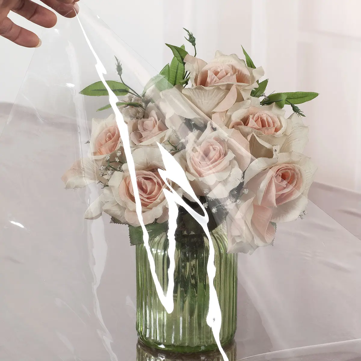 Diamond Home Linens Heavy Duty Clear Tablecloth 70" Round | Water Proof Vinyl Cover - view 3